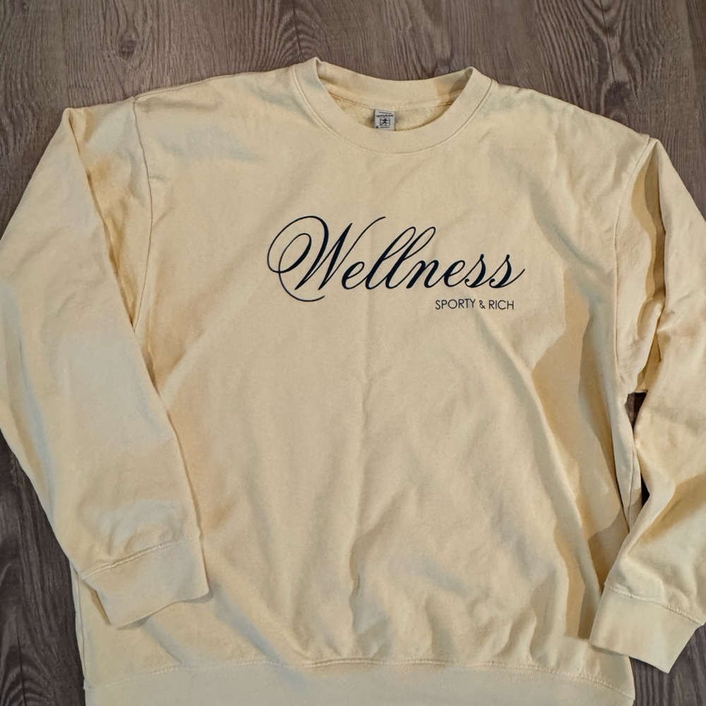 Sporty & Rich Yellow Wellness Crewneck Sweater